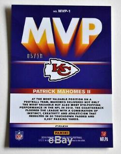 /10 Patrick Mahomes Gold Prizm Ssp 2019 Optic Mvp Super Bowl LIV Chiefs