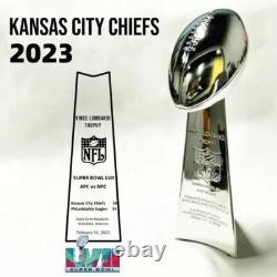 14'' Kansas City Chiefs Vince Lombardi Trophy Super Bowl 57 LVII Trophy 2023