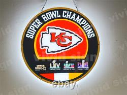 16 Kansas City Chiefs 4 times Super Bowl Champions 3D LED Light Sign Neon Lamp