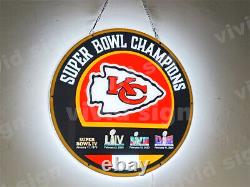 16 Kansas City Chiefs 4 times Super Bowl Champions 3D LED Light Sign Neon Lamp