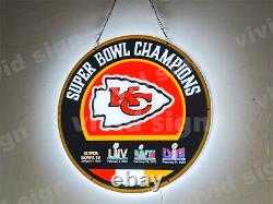 16 Kansas City Chiefs 4 times Super Bowl Champions 3D LED Light Sign Neon Lamp