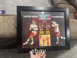 16x20 Kansas City chiefs framed Super Bowl confetti and Mahomes 11x14 art print