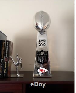 18 Lombardi Replica Trophy Super Bowl Champs Kansas City Chiefs Kelce 3 sided