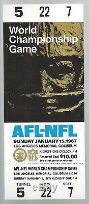 1967 NFL SUPER BOWL I FULL PROOF FOOTBALL TICKET CHIEFS vs GREEN BAY PACKERS