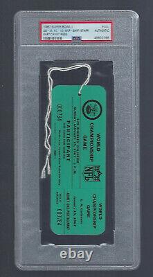 1967 SUPER BOWL KANSAS CITY CHIEFS v GREEN BAY PACKERS PARTICIPANT TICKET PSA