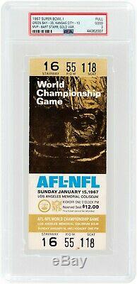 1967 Super Bowl 1 I Chiefs Packers, Gold Ticket, PSA 2