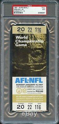 1967 Super Bowl 1 I Packers Chiefs Gold Full Ticket Psa 5 Pop 2 Only 7 Higher