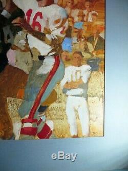 1967 Super Bowl Green Bay Packers KC Chiefs ORIG Oil Painting Daniel Schwartz