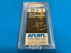 1967 Super Bowl I Bart Starr White Ticket Stub Packers Chiefs PSA 4