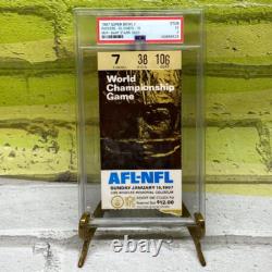 1967 Super Bowl I Ticket Stub Packers Chiefs Bart Starr MVP Gold Variant PSA 5