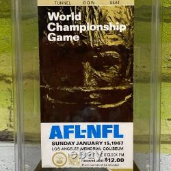 1967 Super Bowl I Ticket Stub Packers Chiefs Bart Starr MVP Gold Variant PSA 5