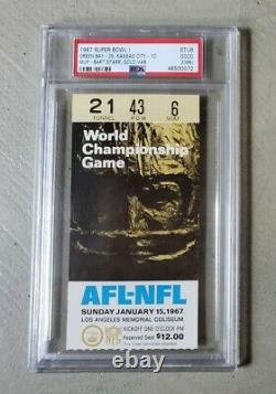 1967 Super Bowl I ticket stub PSA 2(MK) Green Bay Packers Kansas City Chiefs