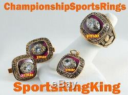 1969 Kansas City Chiefs Championship Super Bowl 10k Gold Cufflinks Ring Top