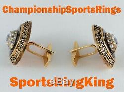 1969 Kansas City Chiefs Championship Super Bowl 10k Gold Cufflinks Ring Top