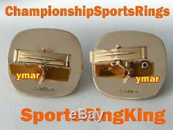 1969 Kansas City Chiefs Championship Super Bowl 10k Gold Cufflinks Ring Top