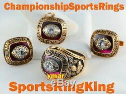 1969 Kansas City Chiefs Championship Super Bowl 10k Gold Cufflinks Ring Top