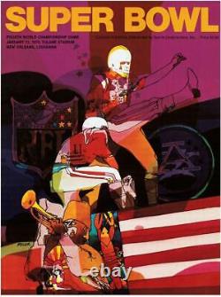 1970 Chiefs vs Vikings 36 x 48 Canvas Super Bowl IV Program Fanatics