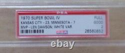 1970 Super Bowl IV CHIEFS VS VIKINGS PSA 2 Graded FULL TiCKET RARE