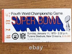 1970 Super Bowl IV Ticket Stub KC Chiefs Minnesota Vikings Len Dawson MVP