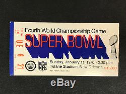1970 Super Bowl IV Ticket Stub KC Chiefs Minnesota Vikings NICE NO CREASES (A)