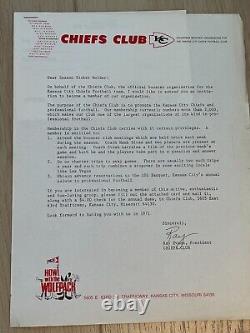 1970 Super Bowl IV program Kansas City v Minnesota Vikings & Chiefs Club Letter