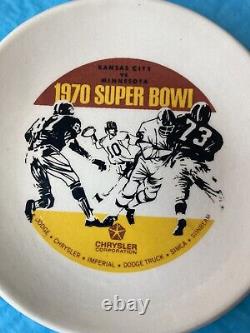 1970 Super Bowl Plate Chiefs vs Vikings IV Ceramic 4 1/4 inches EX Cond. Rare
