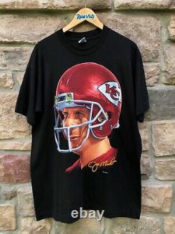 1994 Joe Montana Kansas City Chiefs Salem Big Face NFL T Shirt Size Large