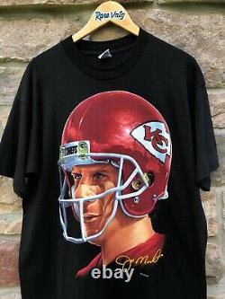 1994 Joe Montana Kansas City Chiefs Salem Big Face NFL T Shirt Size Large