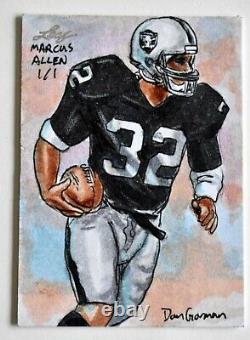 1/1 HOF MARCUS ALLEN True 1 of 1 SKETCH CARD 2013 Leaf Raiders Super Bowl 18 MVP