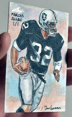 1/1 HOF MARCUS ALLEN True 1 of 1 SKETCH CARD 2013 Leaf Raiders Super Bowl 18 MVP