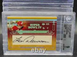 2007 National Treasures Len Dawson Super Bowl Cut Signature Auto #35/50 BGS 9/10