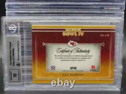 2007 National Treasures Len Dawson Super Bowl Cut Signature Auto #35/50 BGS 9/10