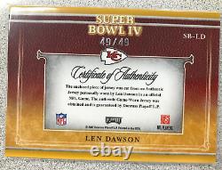 2015 Len Dawson Topps Auto (1969 Anniversary) Super Bowl IV SB-LD KC Chiefs MVP