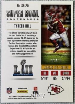 2017 Contenders Optic Tyreek Hill /10 Super Bowl Contenders Gold #SB-20 Chiefs