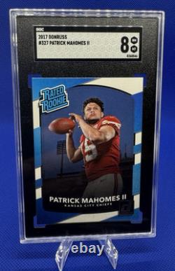 2017 Donruss Chiefs PATRICK MAHOMES Rated Rookie Card Graded SGC 8 NM/MT
