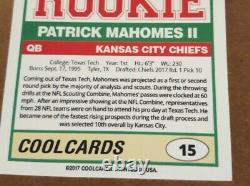 2017 Patrick Mahomes II Aceo Rookie Card #15 Kansas City Chiefs Rare Rc