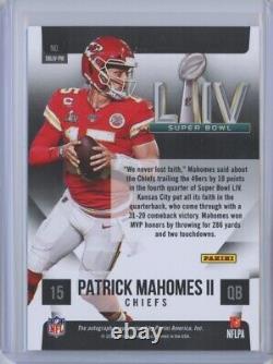 2020 National Treasures PATRICK MAHOMES Super Bowl LIV Silver Prizm Auto SSP