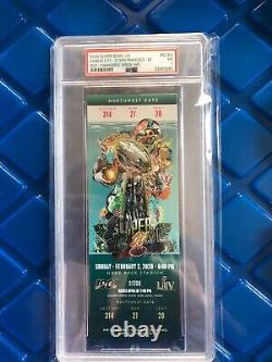 2020 Super Bowl 54 LIV Full Ticket PSA 7 NM Green KC Chiefs 49ers Mahomes MVP