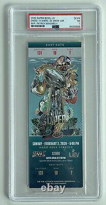 2020 Super Bowl LIV Full Ticket Kansas City Chiefs 49ers Green Variation PSA 7