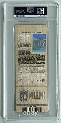 2020 Super Bowl LIV Full Ticket Kansas City Chiefs 49ers Green Variation PSA 7