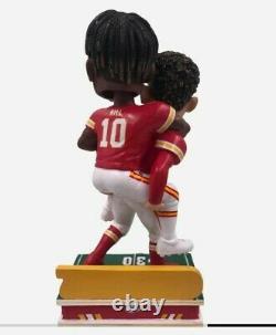 2021 KC Chiefs Piggy Back Patrick Mahomes Tyreek Hill Bobblehead In Hand