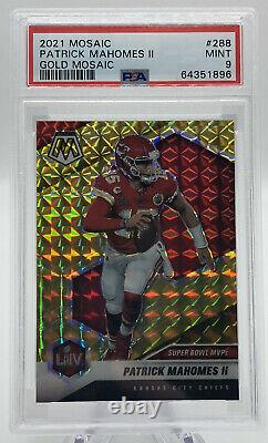 2021 Mosaic GOLD Patrick Mahomes /10 Super Bowl MVP #288 Chiefs MINT PSA 9