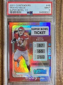 2021 Panini Contenders Travis Kelce Super Bowl Ticket 1/1 One of One Chiefs