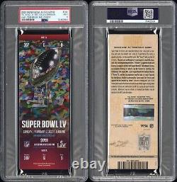 2021 Super Bowl 55 LV Full Ticket Tom Brady Mahomes RED Bucs/Chiefs PSA 9 Mint