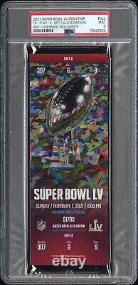 2021 Super Bowl 55 LV Full Ticket Tom Brady Mahomes RED Bucs/Chiefs PSA 9 Mint