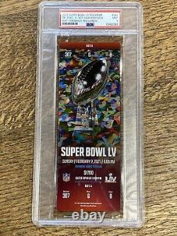 2021 Super Bowl 55 LV Full Ticket Tom Brady Mahomes RED Bucs/Chiefs PSA 9 Mint