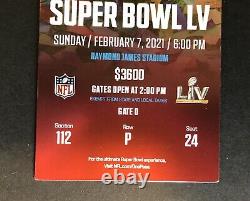 2021 Super Bowl LV 55 Ticket KC Chiefs / Tampa Bay Buccaneers $3600 face MINT