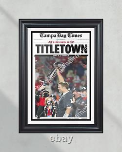 2021 Tampa Bay Buccaneers NFL Super Bowl Champions Framed Front Page Newspaper P