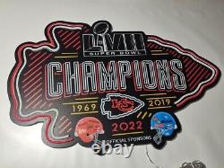 2022 Kansas City Chiefs 3ft x 2ft Champions, LED Neon Sign, Man Cave, Sports Bar