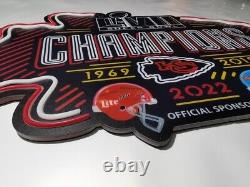 2022 Kansas City Chiefs 3ft x 2ft Champions, LED Neon Sign, Man Cave, Sports Bar